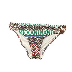 Trina Turk Swim Bottom Womens 4 Multi Macrame Shirred Side Hipster Stretch Nylon